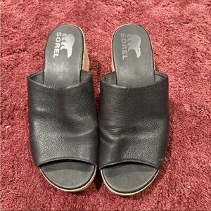 Sorel Women's Black Leather Mules
